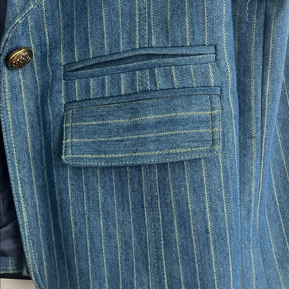Smythe Denim Blue Striped Blazer - Picture 10 of 12